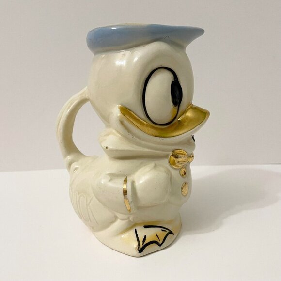 Vtg Donald Duck Creamer Pitcher Walt Disney USA Mid Century Kitchen Flaws - Picture 9 of 16